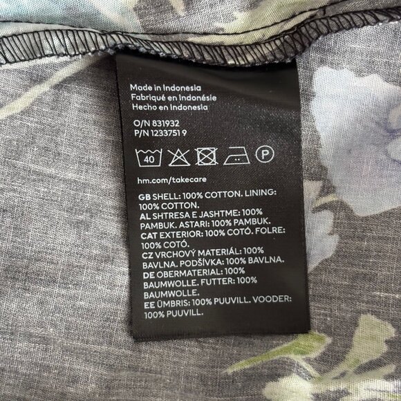 H&M GORGEOUS LONG FLORAL DESIGN COTTON DRESS, SZ.L - Picture 9 of 9